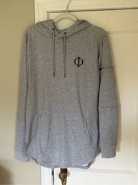 Gray Odin Hooded Pullover Sweatshirt with Logo - Men's Large